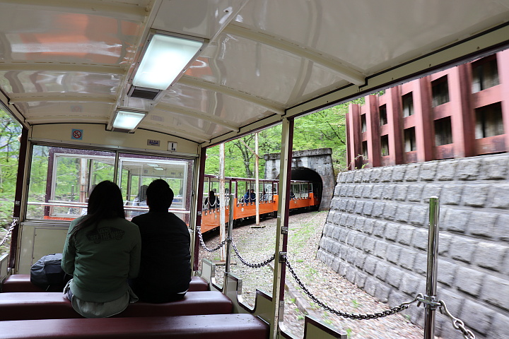 列車の前方を見渡す